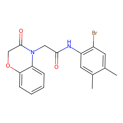 N-(2-bromo-4,5-dimethylphenyl)-2-(3-oxo-1,4-benzoxazin-4-yl)acetamide structure