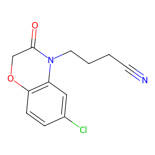 4-(6-Chloro-3-oxo-1,4-benzoxazin-4-yl)butanenitrile structure