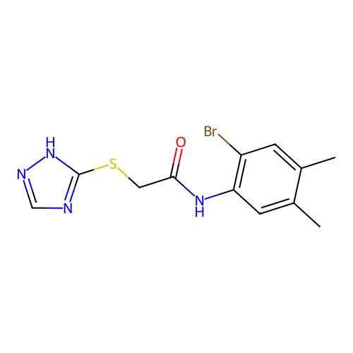 N-(2-bromo-4,5-dimethylphenyl)-2-(4H-1,2,4-triazol-3-ylsulfanyl)acetamide structure