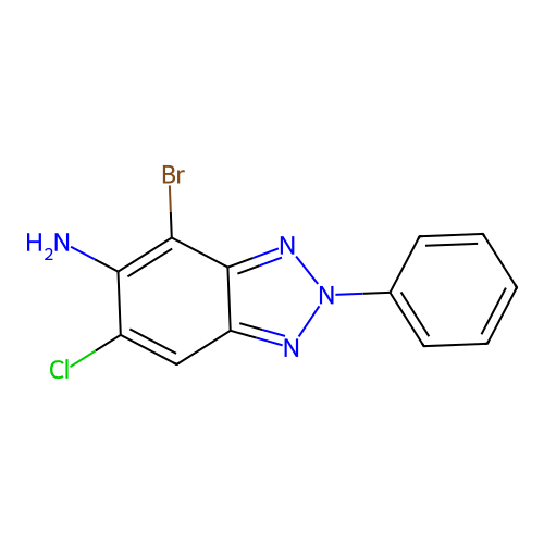 4-bromo-6-chloro-2-phenyl-2H-benzotriazol-5-amine structure