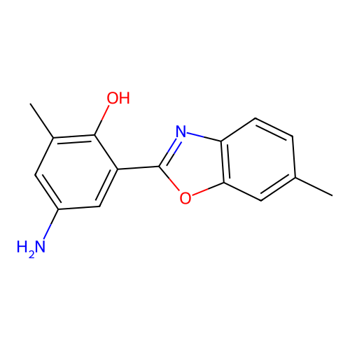 4-Amino-2-methyl-6-(6-methyl-1,3-benzoxazol-2-yl)phenol structure