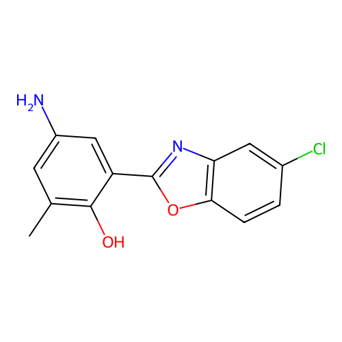 4-Amino-2-(5-chloro-1,3-benzoxazol-2-yl)-6-methylphenol structure