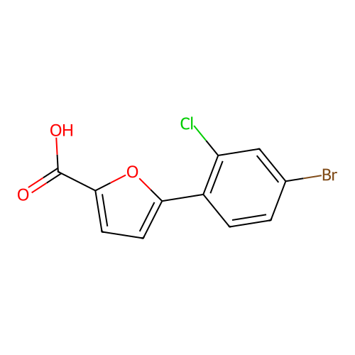 5-(4-Bromo-2-chlorophenyl)furan-2-carboxylic acid structure