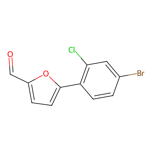 5-(4-Bromo-2-chlorophenyl)furan-2-carbaldehyde structure