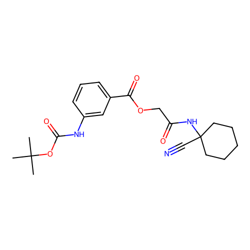 [2-[(1-cyanocyclohexyl)amino]-2-oxoethyl] 3-[(2-methylpropan-2-yl)oxycarbonylamino]benzoate structure