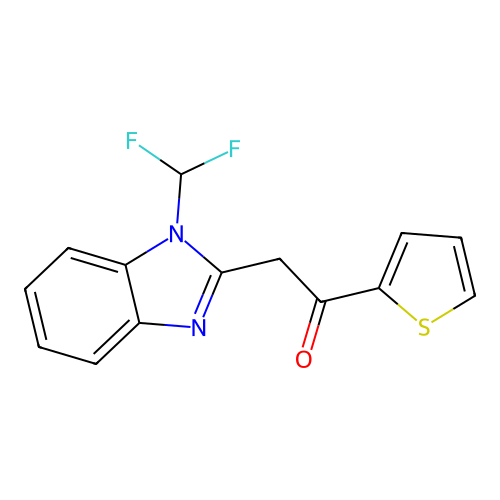 2-[1-(difluoromethyl)-1H-benzimidazol-2-yl]-1-thien-2-ylethanone structure