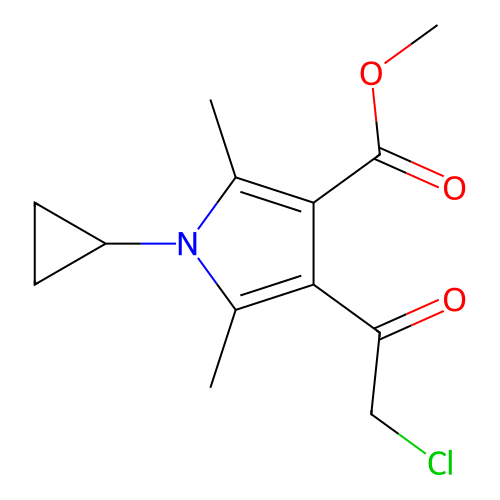 Methyl 4-(2-chloroacetyl)-1-cyclopropyl-2,5-dimethyl-1H-pyrrole-3-carboxylate structure