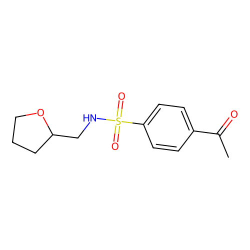 4-acetyl-N-(oxolan-2-ylmethyl)benzene-1-sulfonamide structure