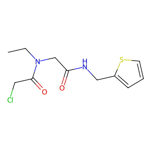 2-chloro-N-ethyl-N-{2-oxo-2-[(thien-2-ylmethyl)amino]ethyl}acetamide structure