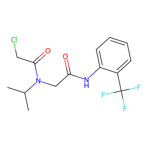 2-Chloro-N-(propan-2-yl)-N-({[2-(trifluoromethyl)phenyl]carbamoyl}methyl)acetamide structure