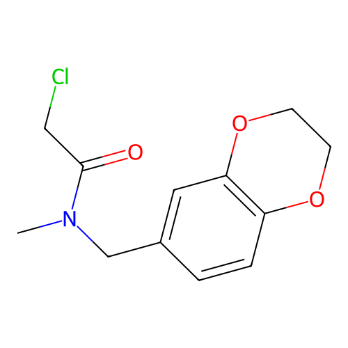 2-chloro-N-(2,3-dihydro-1,4-benzodioxin-6-ylmethyl)-N-methylacetamide structure
