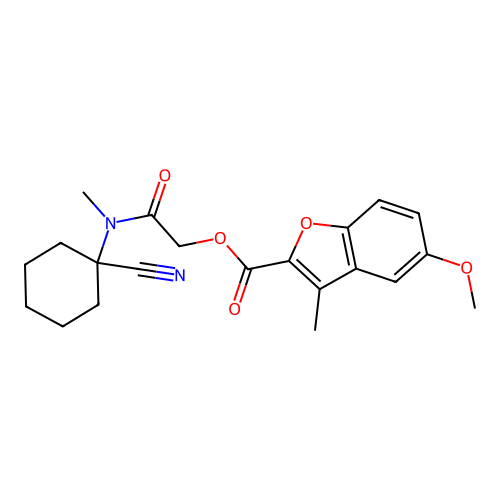 [2-[(1-cyanocyclohexyl)-methylamino]-2-oxoethyl] 5-methoxy-3-methyl-1-benzofuran-2-carboxylate structure