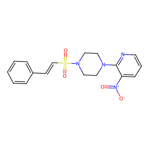 1-(3-Nitropyridin-2-yl)-4-(2-phenylethenesulfonyl)piperazine structure