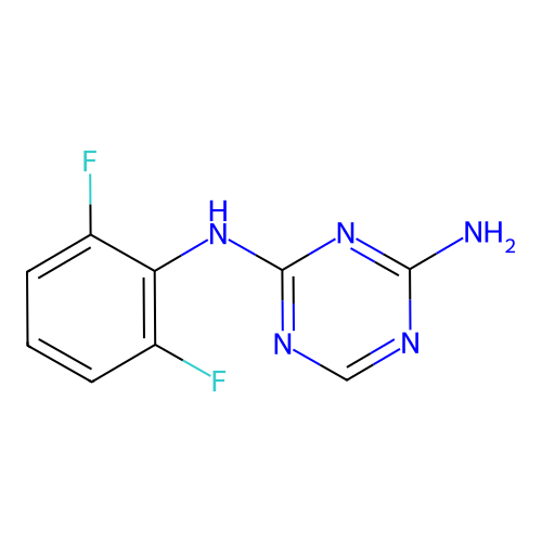 N2-(2,6-difluorophenyl)-1,3,5-triazine-2,4-diamine structure