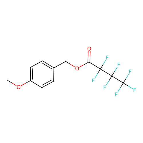 Butanoic acid, heptafluoro-, (4-methoxyphenyl)methyl ester structure