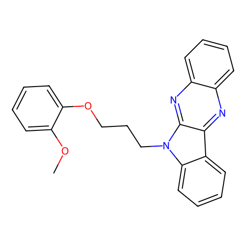 6-[3-(2-methoxyphenoxy)propyl]-6H-indolo[2,3-b]quinoxaline structure