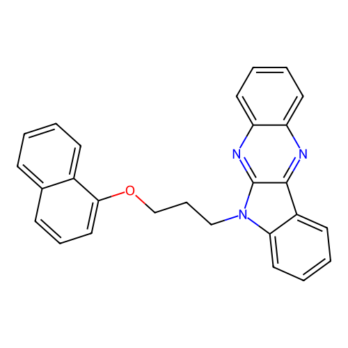 6-[3-(naphthalen-1-yloxy)propyl]-6H-indolo[2,3-b]quinoxaline structure