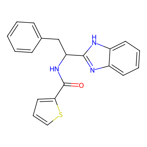 N-[1-(1H-benzimidazol-2-yl)-2-phenylethyl]thiophene-2-carboxamide structure
