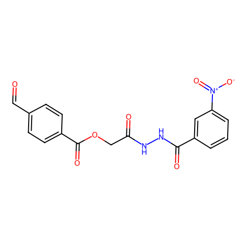 [2-[2-(3-Nitrobenzoyl)hydrazinyl]-2-oxoethyl] 4-formylbenzoate structure