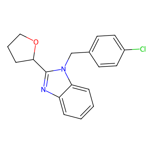 2-{1-[(4-Chlorophenyl)methyl]benzimidazol-2-yl}oxolane structure
