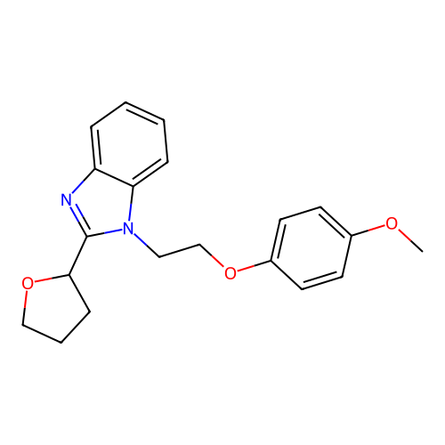 4-Methoxy-1-[2-(2-oxolan-2-ylbenzimidazolyl)ethoxy]benzene structure