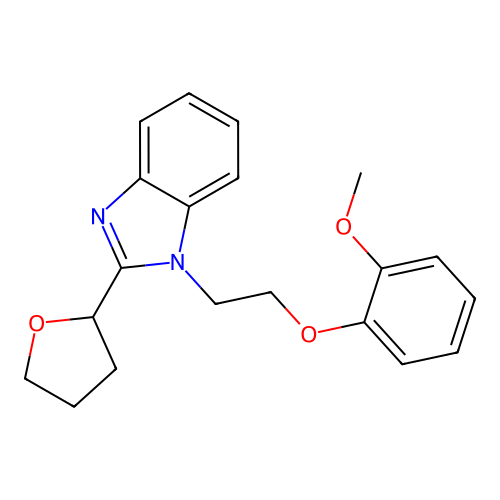 2-Methoxy-1-[2-(2-oxolan-2-ylbenzimidazolyl)ethoxy]benzene structure