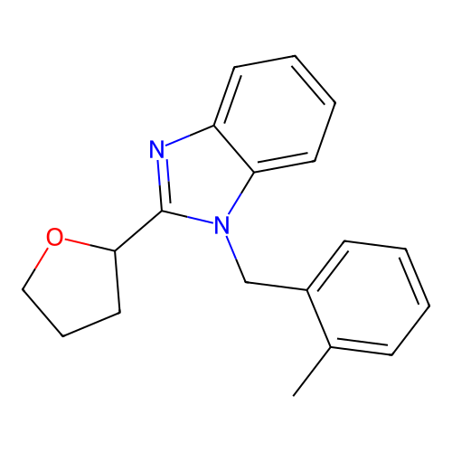 2-{1-[(2-Methylphenyl)methyl]benzimidazol-2-yl}oxolane structure