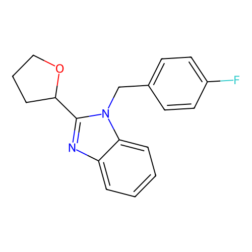 1-(4-fluorobenzyl)-2-(tetrahydrofuran-2-yl)-1H-benzimidazole structure