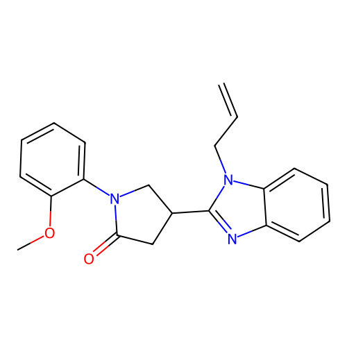 4-(1-allyl-1H-benzo[d]imidazol-2-yl)-1-(2-methoxyphenyl)pyrrolidin-2-one structure