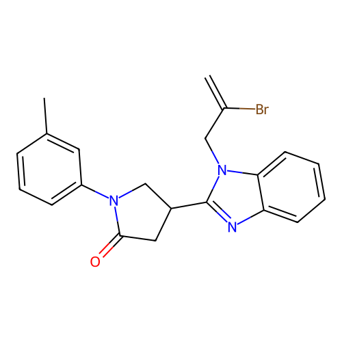 4-[1-(2-Bromoprop-2-enyl)benzimidazol-2-yl]-1-(3-methylphenyl)pyrrolidin-2-one structure