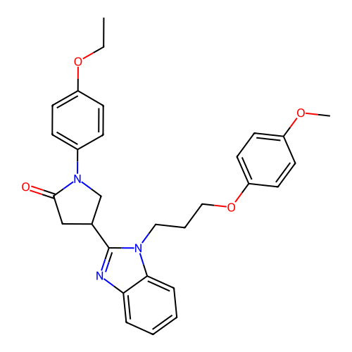 1-(4-ethoxyphenyl)-4-{1-[3-(4-methoxyphenoxy)propyl]-1H-1,3-benzodiazol-2-yl}pyrrolidin-2-one structure