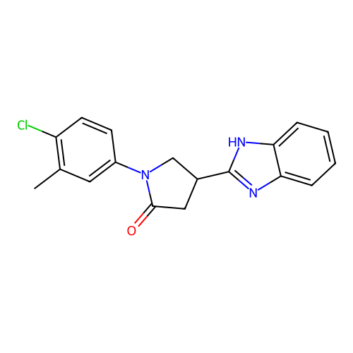 4-(1H-benzimidazol-2-yl)-1-(4-chloro-3-methylphenyl)pyrrolidin-2-one structure