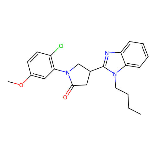 4-(1-Butylbenzimidazol-2-yl)-1-(2-chloro-5-methoxyphenyl)pyrrolidin-2-one structure