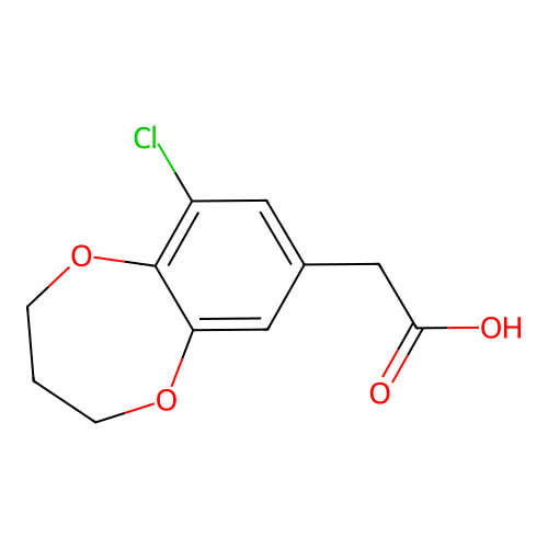 2-(9-chloro-3,4-dihydro-2H-1,5-benzodioxepin-7-yl)acetic acid structure