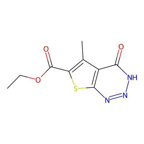 ethyl 5-methyl-4-oxo-3H,4H-thieno(2,3-d)(1,2,3)triazine-6-carboxylate structure