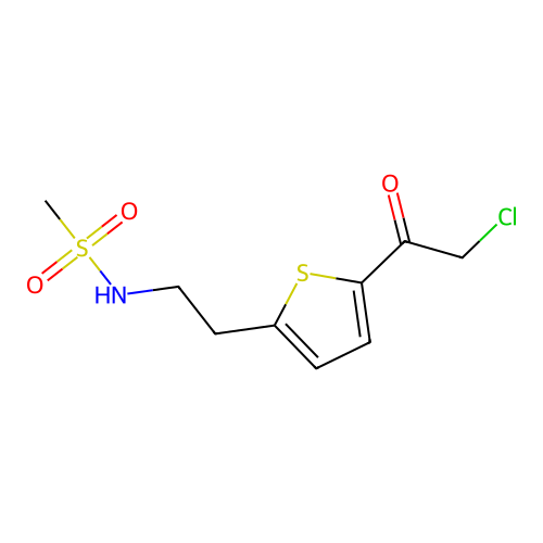 N-{2-[5-(2-chloroacetyl)thiophen-2-yl]ethyl}methanesulfonamide structure