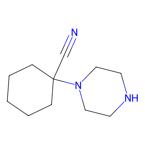 1-Piperazin-1-ylcyclohexanecarbonitrile structure