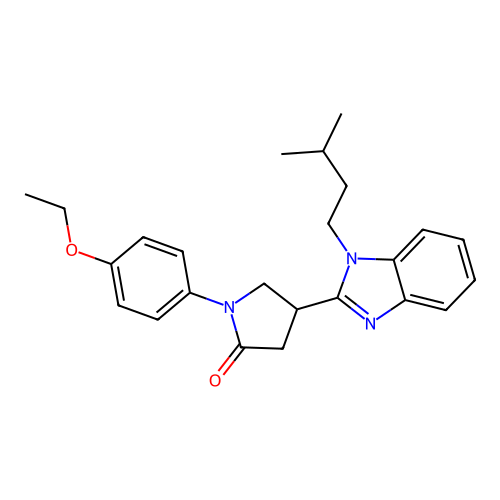 1-(4-ethoxyphenyl)-4-[1-(3-methylbutyl)-1H-1,3-benzodiazol-2-yl]pyrrolidin-2-one structure