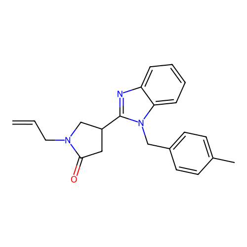 1-allyl-4-(1-(4-methylbenzyl)-1H-benzo[d]imidazol-2-yl)pyrrolidin-2-one structure