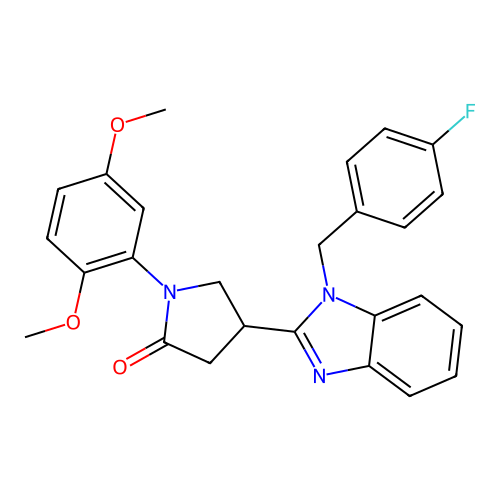 1-(2,5-dimethoxyphenyl)-4-{1-[(4-fluorophenyl)methyl]-1H-1,3-benzodiazol-2-yl}pyrrolidin-2-one structure