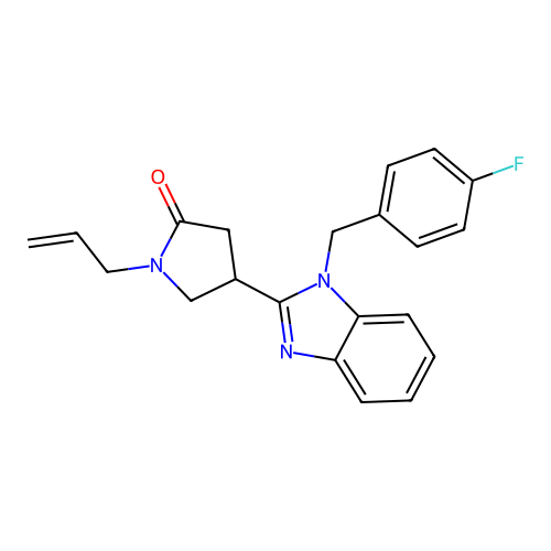 1-allyl-4-(1-(4-fluorobenzyl)-1H-benzo[d]imidazol-2-yl)pyrrolidin-2-one structure