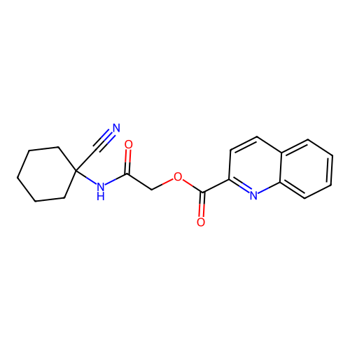 [(1-Cyanocyclohexyl)carbamoyl]methyl quinoline-2-carboxylate structure