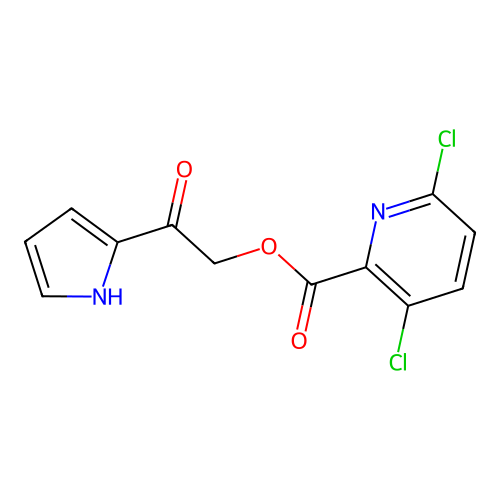 [2-oxo-2-(1H-pyrrol-2-yl)ethyl] 3,6-dichloropyridine-2-carboxylate structure