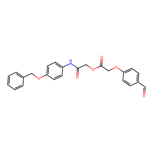 [2-Oxo-2-(4-phenylmethoxyanilino)ethyl] 2-(4-formylphenoxy)acetate structure