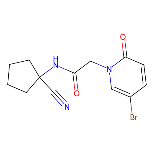 2-(5-bromo-2-oxo-1,2-dihydropyridin-1-yl)-N-(1-cyanocyclopentyl)acetamide structure