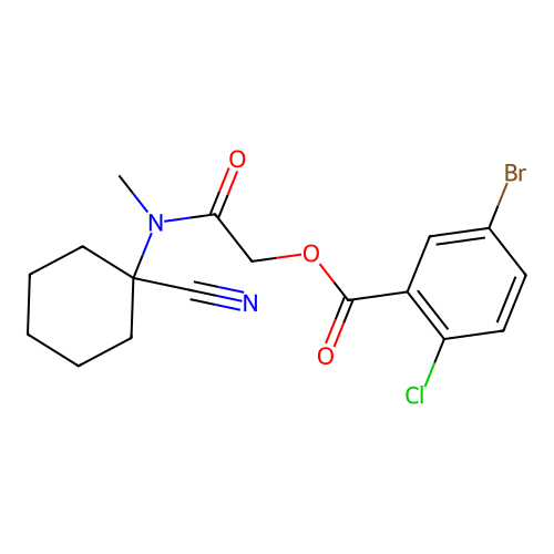 [(1-Cyanocyclohexyl)(methyl)carbamoyl]methyl 5-bromo-2-chlorobenzoate structure