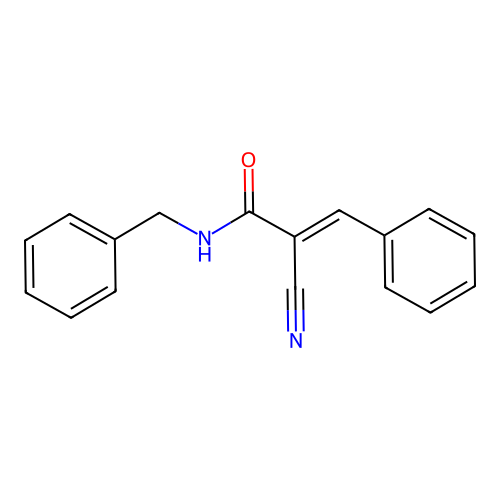(2E)-N-benzyl-2-cyano-3-phenylprop-2-enamide structure