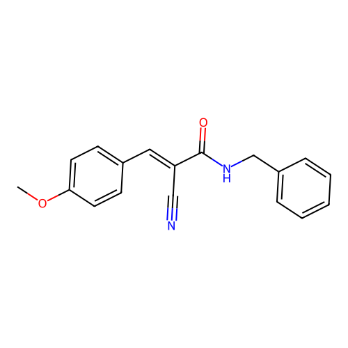 (E)-N-benzyl-2-cyano-3-(4-methoxyphenyl)prop-2-enamide structure