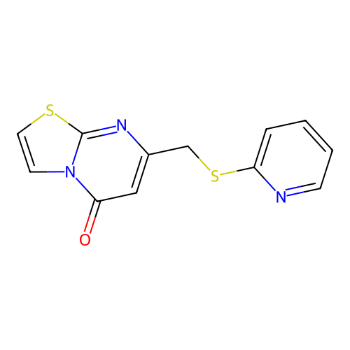 7-(Pyridin-2-ylsulfanylmethyl)-[1,3]thiazolo[3,2-a]pyrimidin-5-one structure