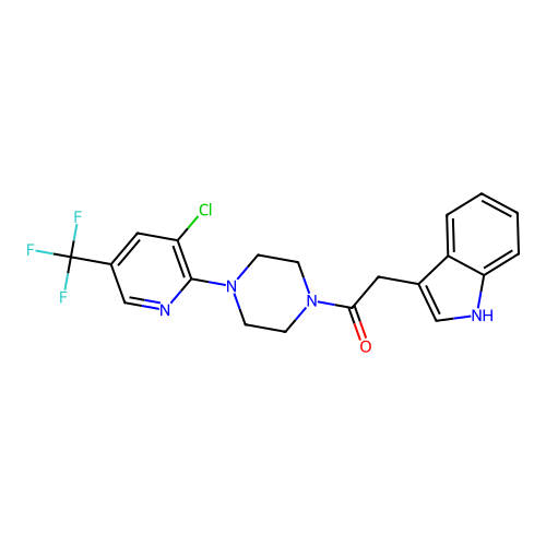 1-(4-(3-CHLORO-5-(TRIFLUOROMETHYL)(2-PYRIDYL))PIPERAZINYL)-2-INDOL-3-YLETHAN-1-ONE structure